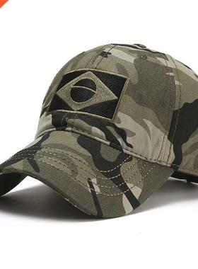 Army Camouflage Male Baseball Cap Men Embrodered Brazl Fla