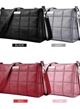 Women Handbag Leather Plaid Messenger Bag Shoulder Small Squ