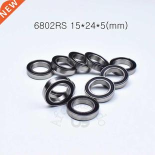 10pcs 6802RS 15*24*5(mm) free shipping chrome steel rubber