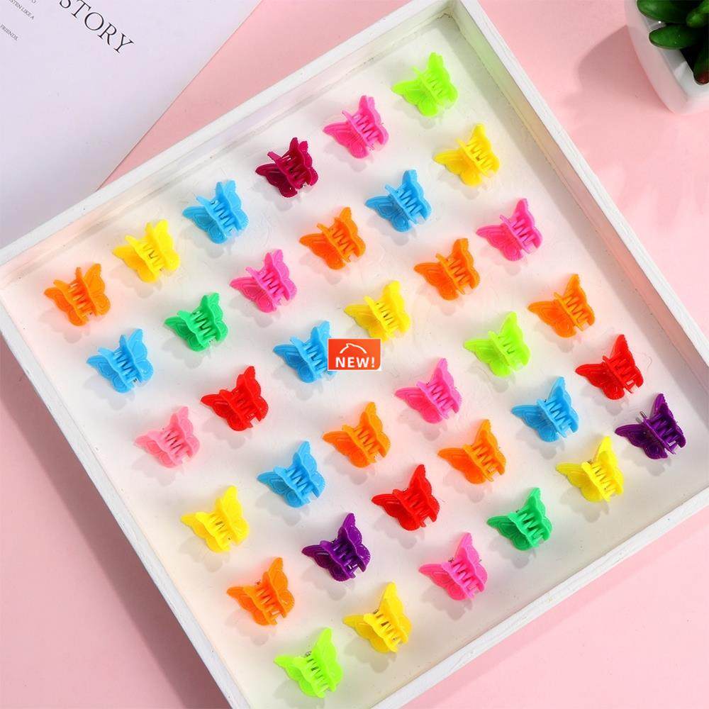 20 Pcs Colorful Mini Butterfly Hair Clips Claw Barrettes Mix