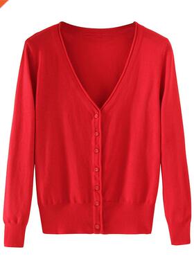 Cardigan Women Oversized Sweater Coat Spring Autumn Single B