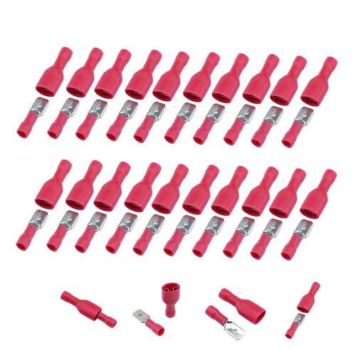 FDFD 1.25-250 MDD1.25-250 6.3mm  Red Female/Male Spade Insul
