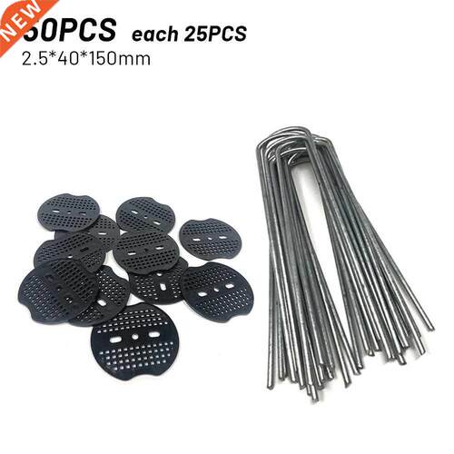 50pcs Galvanised Metal Ground U Tent Pegs Gazebo Camping Tar