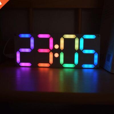 D Multicolored LED Table Clock Modern Wall Clock Digital 12