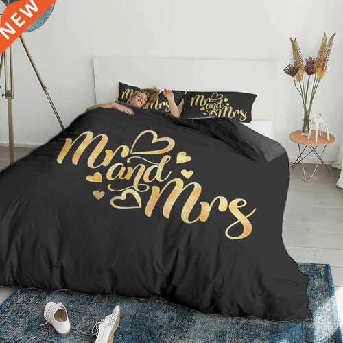 Couple/Lover White Black Luxury Bed Linen 2 People Double Be