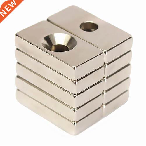 20pcs 20 x 10 x 4mm Hole 4mm N50 Block Magnets Rare Earth Ne