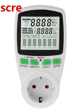 LCD EU Digital Meter Voltage Wattmeter Power Electricity Con