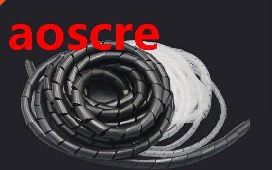 10mm Spiral Cable Wire Wrap Tube Computer Manage Cord Black