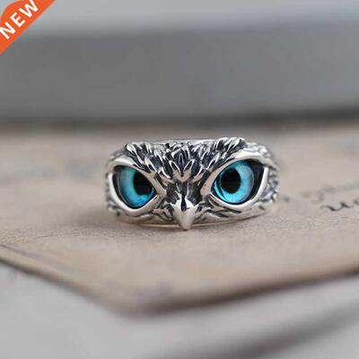 Charm Vintage Cute Men and Women Simple Design Owl Ring Silv