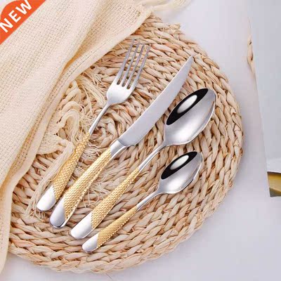 Full Tableware for Kitchen Cutlery Set Stainless Steel Gold