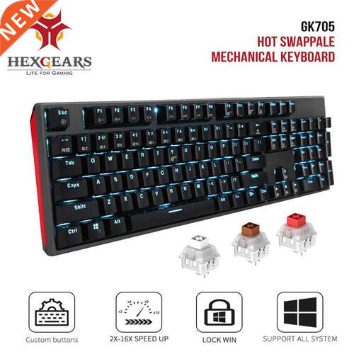 HEXGES GK705 104 Keys Waterproof Kailh BOX Switch Mechani