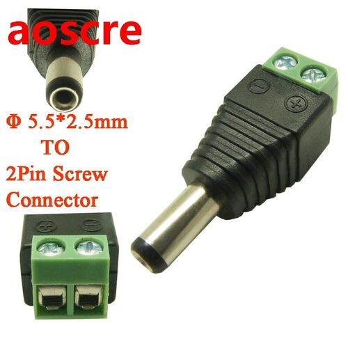50pieces / lot  DC male Power Jack Connector Plug 5.5*2.5mm