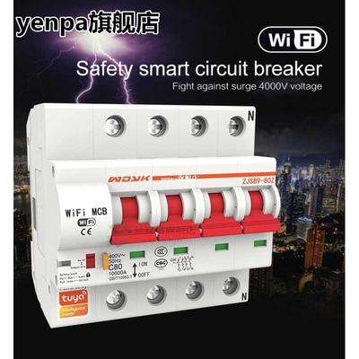 1P/2P/3P/4P 2.4 Ghz WiFi Smart Circuit Breaker 16A-100A Wire