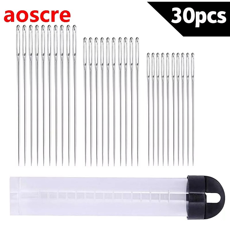 30 PCS 3 Sizes Large-Eye Stitching Needles Crochet Cross Sti