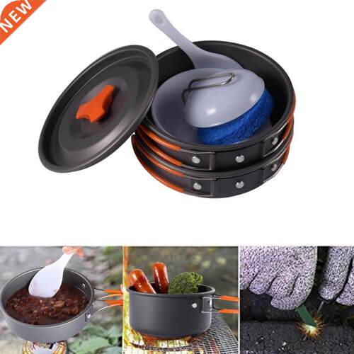 8pcs Outdoor Camping Hiking Folding Cookware Worldwide Backp