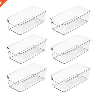 6Pcs Transparent Drawer Storage Box Uncovered Compartment Re