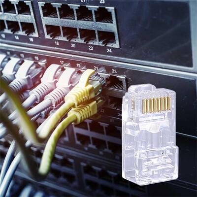 100PC Cat 5 Cat6 RJ45 Connector 8P8C Modular Ethernet Cable