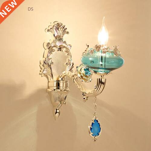 Blue Living Room Crystal Wall Lamp Bedside Bathroom Lamps Ba