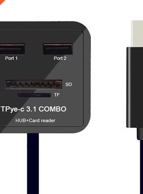 USB 3.1 Type C USB-C Multiple 2 Port HUB TF SD Card Reader A