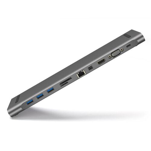 11 in 1 Hub USB Type-C To USB3.0 TF HDMI VGA RJ45 Mini DP Do