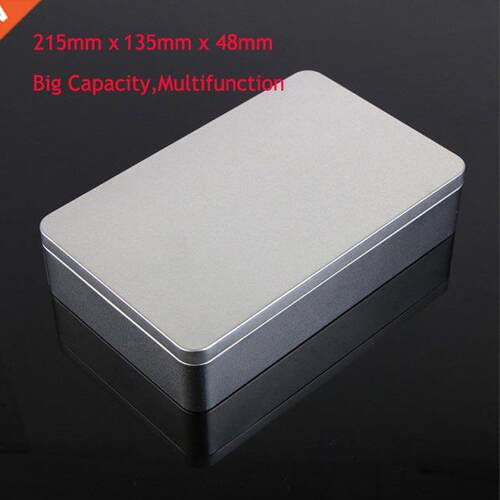 Reusable Metal Silver Big Storage Box Tin Empty Case Multipu