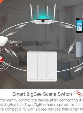 Tuya ZigBee  Gang 9 Scene Switch Push Button Wireless Contr