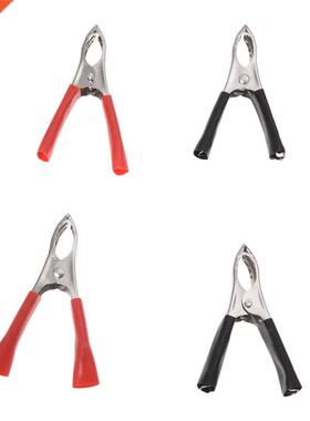 2 Pair Silver Plated Insulated Car Battery Clips Alligator C