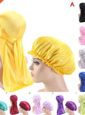 2pcs Women Men Unisex Silky Durag Long Tail And Wide Straps