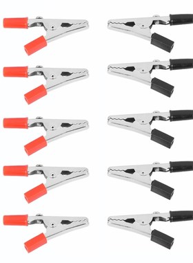 SODIAL(R) 10 Pcs 50mm Plastic Handle Test Probe Metal Alliga