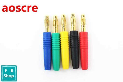 5pcs High quality pure copper gold plated 3mm banana plug 3m