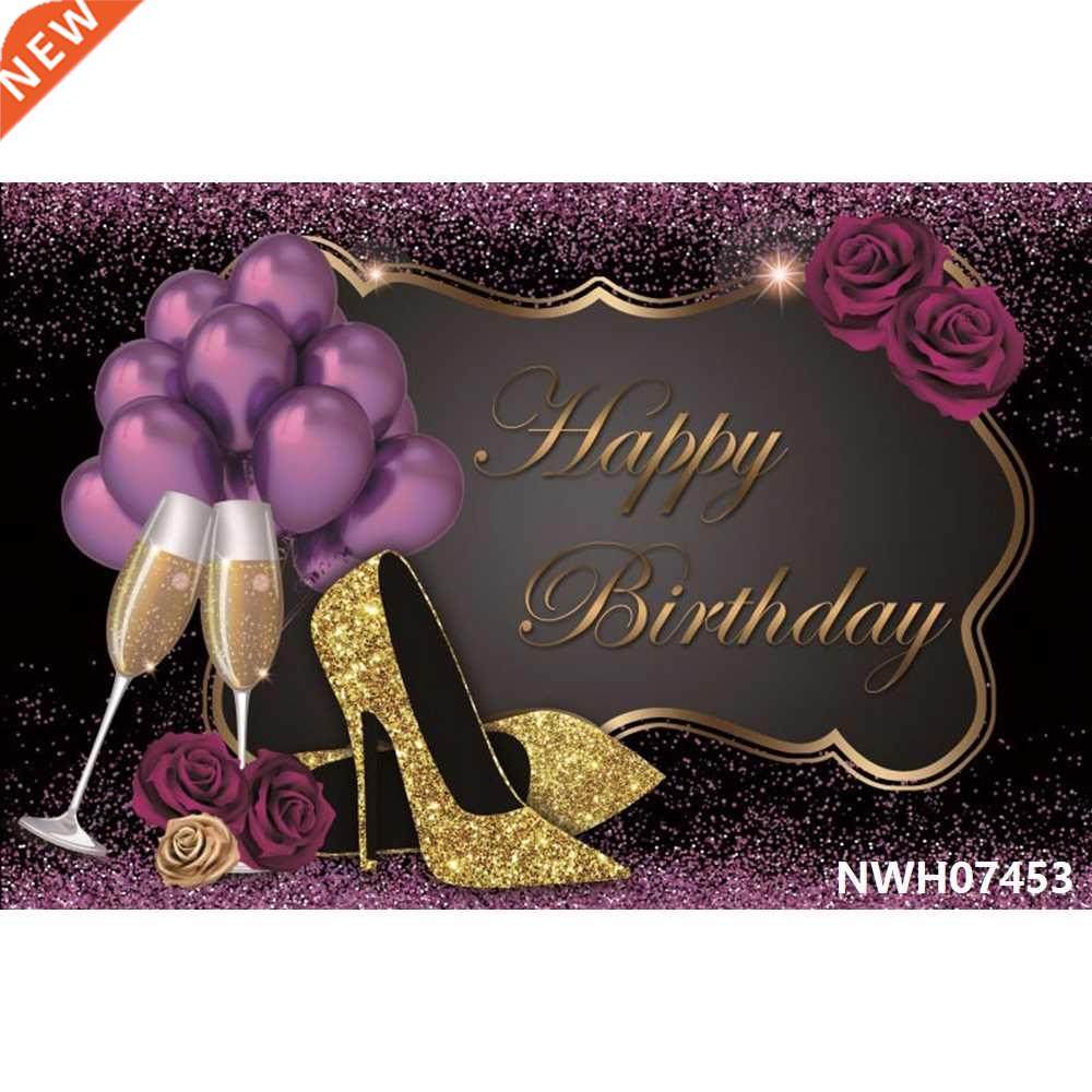 20 30th 40th 50th 60th Birthday Backdrop Golden oon Glitter