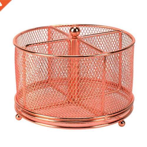 Rose Gold Pen Holder Rotating Pen Holder 4 Grid Large Marker