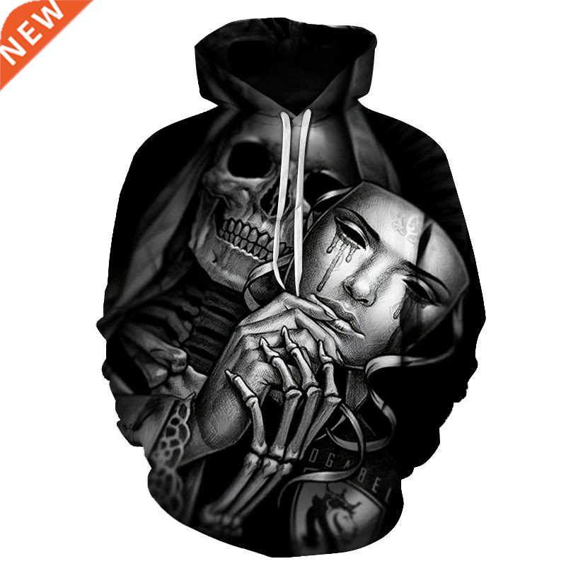 2022 High Quality Hoodie Skull with Crying Mask Fashion Swea
