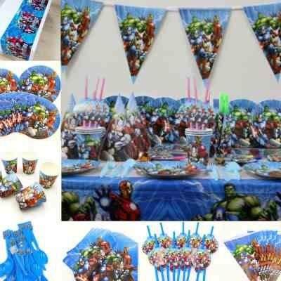 82pc Superhero Avengers Kids Birthday Party Supplies Tablewa