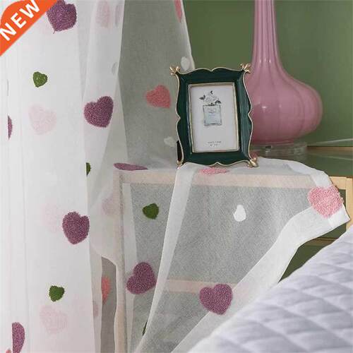Modern Children Cartoon 3D Heart Tulle Curtains For Girls Be