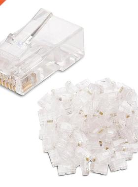 100-Pack Cat 6 RJ45 Modular Plugs for Stranded UTP Cable