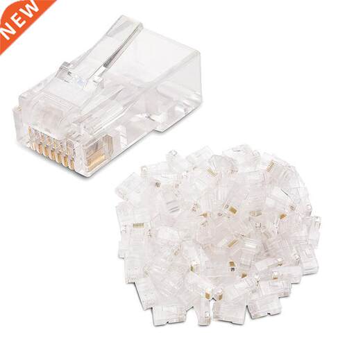 100-Pack Cat 6 RJ45 Modular Plugs for Stranded UTP Cable