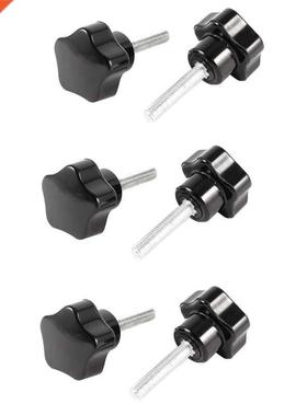 6 PCS M5 x 20 Female Thre Black Star He clamping knob gr