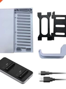 Game Discs Storage Tower Handle Dual-seat Rechargeable Charg