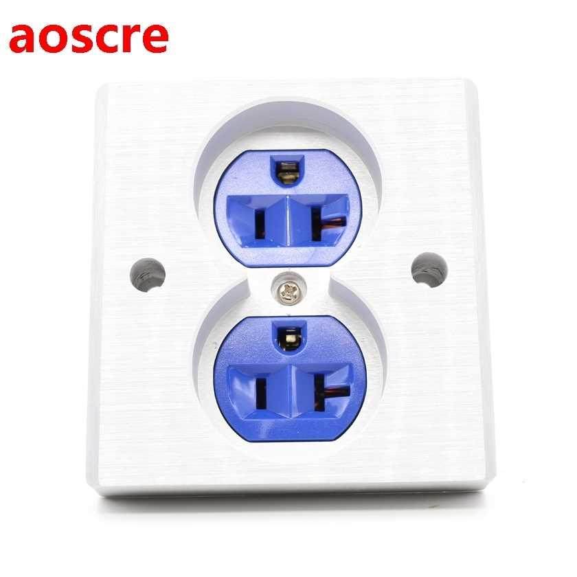 pcs blue High Quality Power US AC Power Receptacle Wall Outl