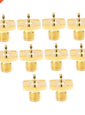 10Pcs/Set SMA Female Chassis Panel Mount 4 Hole Post Termina