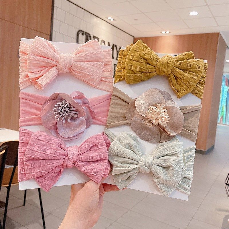 3Pcs Baby Headband Summer Cute Floral Bows Baby Girl Headban