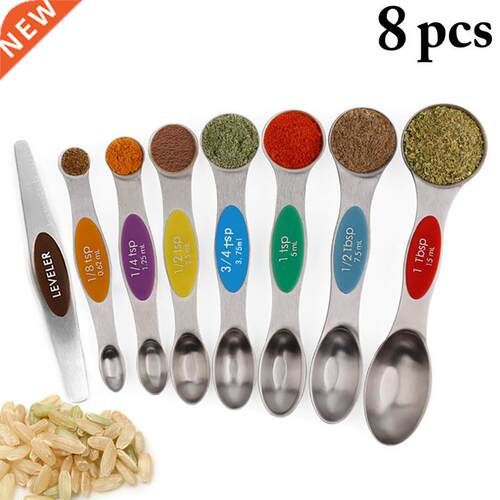 7pcs Magnetic Measuring Spoons Measure Cup Double Measuring