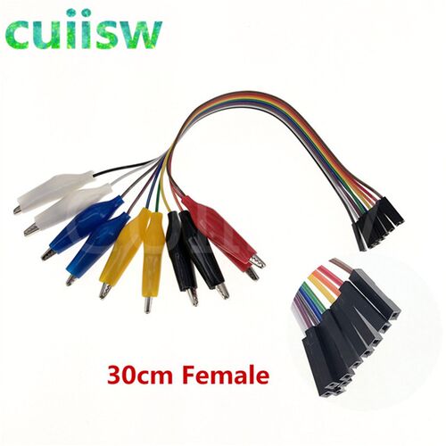 20cm 30cm  Color end alligator clip jumper wire male and fem