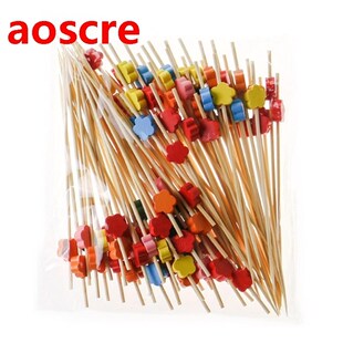 100pcs 12cm Disposable Bamboo Fork Buffet Fruit Desserts Pic