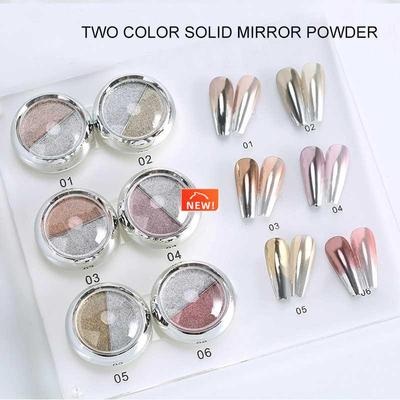 1 Box Double Rose Gold Color Nail Mirror Glitter Powder