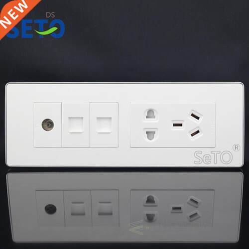 118 Type Five Hole Power Socket + RJ45 Cat5e Network + RJ11