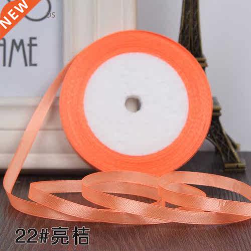 Hot 6mm 22M Single Face Satin ribbons Party Wedding Decorati