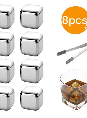 Reusable Bar Whiskey Cooler Stainless Steel Ice Cubes Whiske