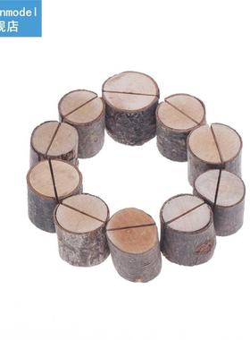 10pcs/lot Wood Pile Name Place Card Photo Menu Hder Table
